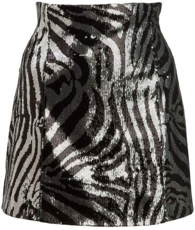 Halpern sequinned zebra mini skirt