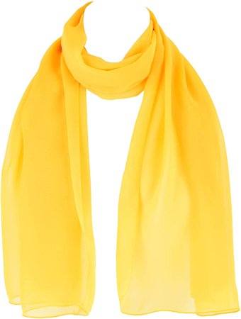 Hat To Socks Chiffon Scarf Sheer Wrap for Women (Yellow) : Clothing, Shoes & Jewelry