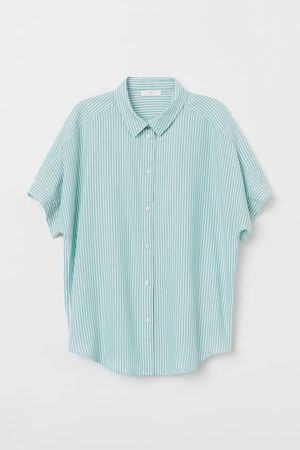 Short-sleeved Cotton Shirt - Green
