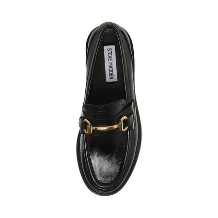 MISTOR Black Leather Lug Sole Loafer | Women's Loafers – Steve Madden