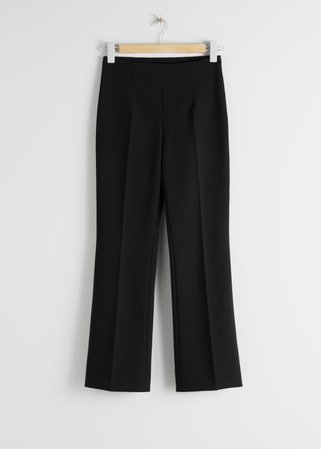Tailored Kick Flare Trousers - Black - Straight Trousers - & Other Stories