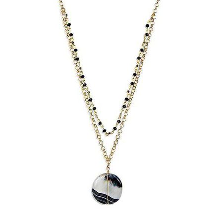 Fashiontage - Black Gold Plated Chain Necklace - 938491641917