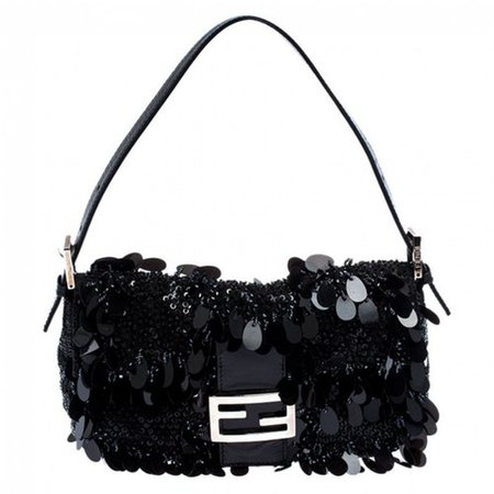 Baguette glitter handbag Fendi Black in Glitter - 9194274