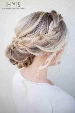 loose braided updo front view - Google Search