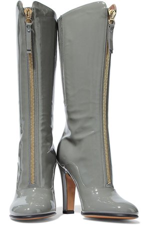 Gray Rebel patent-leather boots | Sale up to 70% off | THE OUTNET | VALENTINO GARAVANI | THE OUTNET