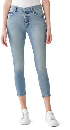 Farrow Instaslim Distressed High Waist Crop Skinny Jeans