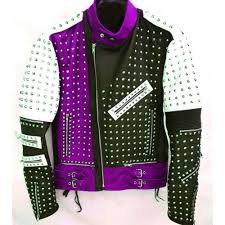 purple and black leather jacket - Google Search