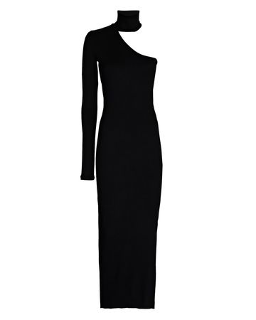 The Range Alloy Carved Turtleneck Maxi Dress in black | INTERMIX®