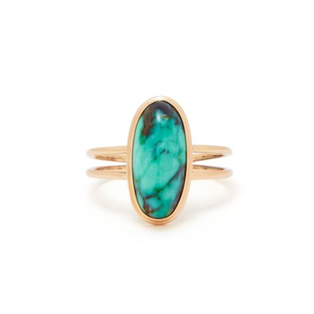 VINTAGE TURQUOISE AND YELLOW GOLD RING - RINGS - BY TYPE - SHOP