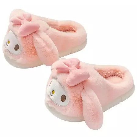 Sanrio My Melody Winter Kawaii Slippers Lovely Cotton Shoes Home Shoes Kuromi Anime Warm Indoor Shoes For Winter Kids Worm Gift