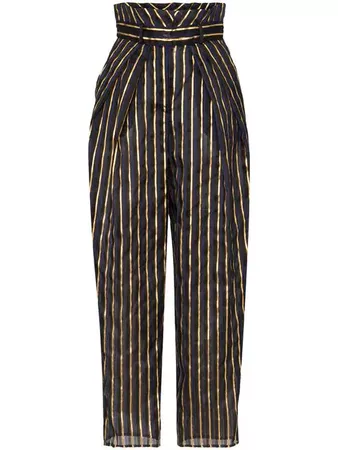 Alexandre Vauthier high waist striped linen blend trousers SS19 - Shop Online Now - Fast AU Delivery
