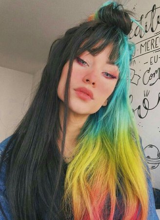 rainbow dyed hair