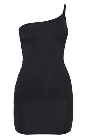 Black One Strap Bodycon Jersey Dress | PrettyLittleThing