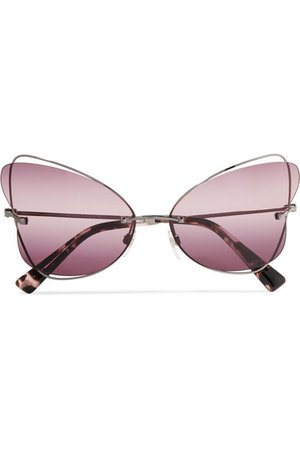 Valentino | Valentino Garavani cat-eye silver-tone sunglasses | NET-A-PORTER.COM