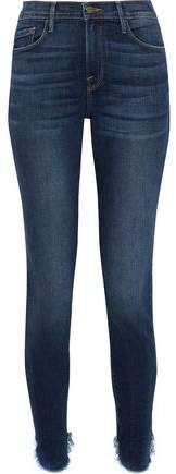 Le Skinny De Jeanne Distressed Mid-rise Skinny Jeans