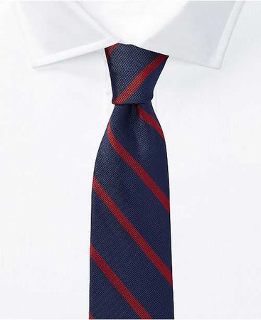Navy blue tie with red stripe