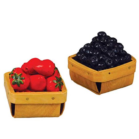 Amazon.com: The Queen's Treasures Farm Fresh Set of 2 18 inch Doll Wood Pint Baskets with Strawberries & Blueberries! Food Kitchen Accessories Fits American Girl Dolls. Use with Interchangeable Farm Stand: Toys & Games