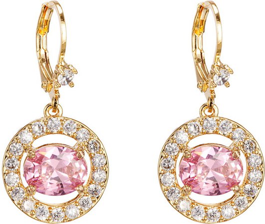 Rose Crystal Drop Earrings