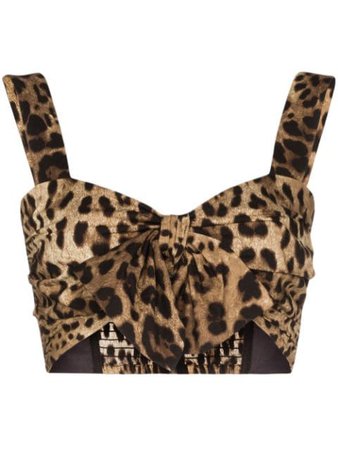 Dolce & Gabbana leopard print crop top with Express Delivery - Farfetch