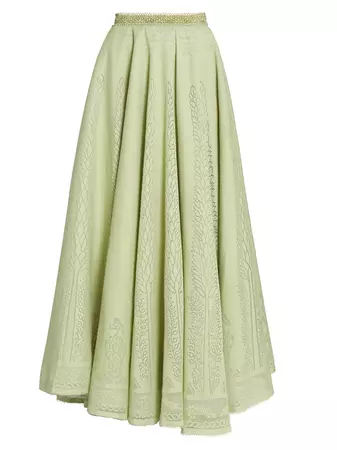 Shop Giambattista Valli Cotton-Blend Pointelle Maxi Skirt | Saks Fifth Avenue