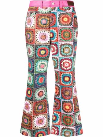 Andersson Bell Irene Crochet Printed Trousers - Farfetch