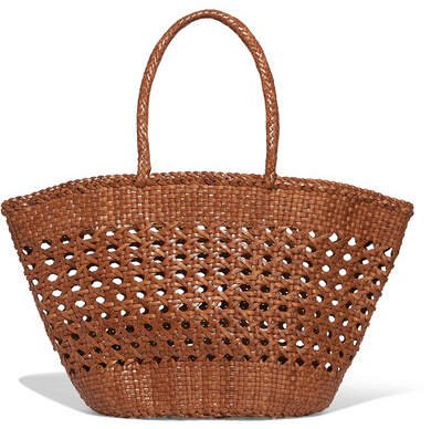 Diffusion - Cannage Woven Leather Tote - Tan