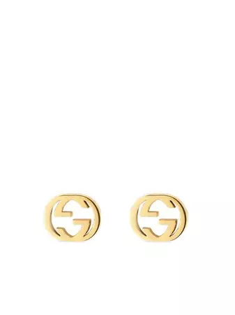 Gucci Aretes Con Motivo Interlocking G En Oro Amarillo De 18kt - Farfetch