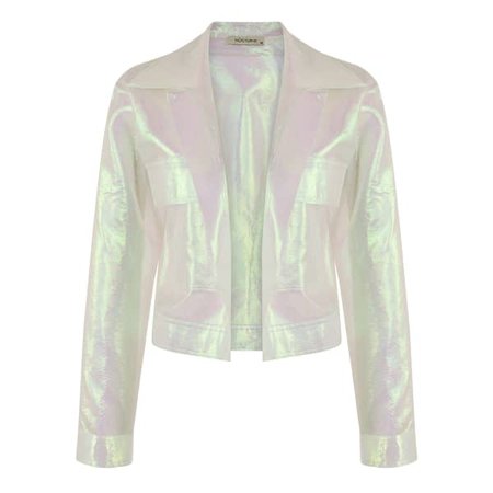 Holographic Jacket - Shinny Pearl White | NOCTURNE | Wolf & Badger