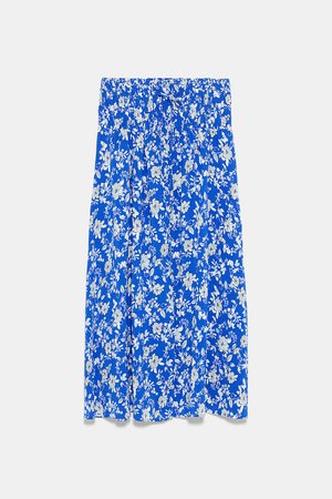 FLORAL PRINT SKIRT - View All-SKIRTS-WOMAN | ZARA United States blue