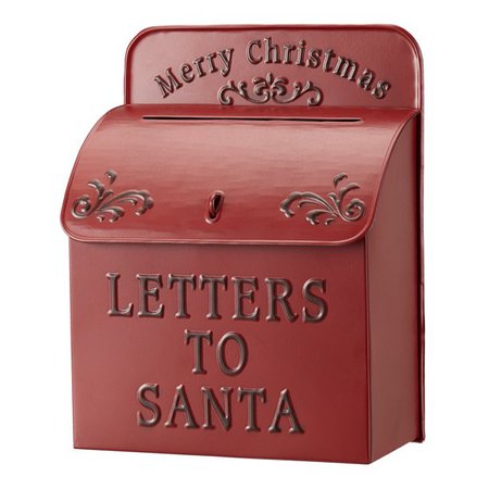 Holiday Time Red Metal Letters to Santa Mailbox Christmas Decoration, 13" - Walmart.com - Walmart.com