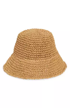 BP. Crochet Stitch Straw Bucket Hat | Nordstrom