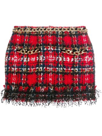 Balmain Tartan Tweed Mini Skirt - Farfetch