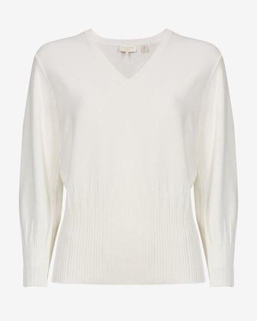 V neck jumper - White | Knitwear | Ted Baker UK