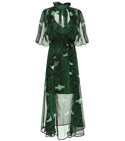 Delway snakeskin-print silk dress