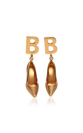 Girl Shoe Gold-Plated Earrings By Balenciaga | Moda Operandi