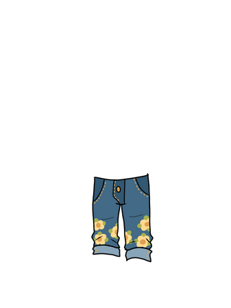 cartoon kids jeans- floral