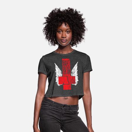 Rammstein - Engel Cross Design Women's Cropped T-Shirt | Spreadshirt