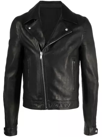 Rick Owens Leather zip-up Biker Jacket - Farfetch