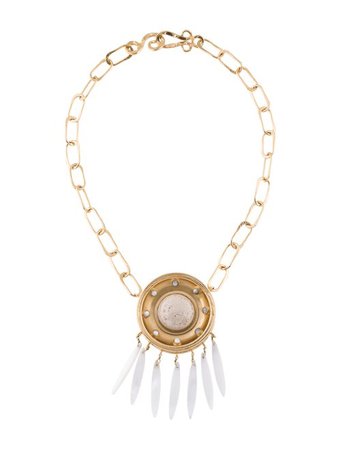 Stephanie Kantis Jasper & Mother of Pearl Tassel Pendant Necklace - Necklaces - WKNTS20111 | The RealReal