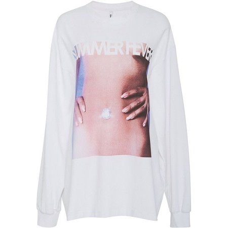 chelsey brentner saved to My Polyvore Finds Adam Selman Summer Fever Oversized Long Sleeve Top ($195)