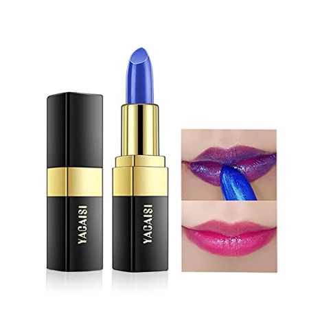 Amazon.com : Yeweian Blue Magic Lipstick,Shimmer Color Changing Lipstick(Blue Changed into Pink), Natural Moisturizing Lip Balm Long Lasting Labiales Magicos Nutritious Lipstick For Women (Blue) : Beauty & Personal Care
