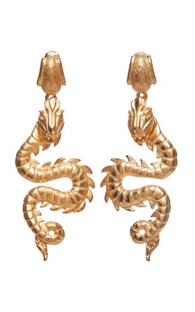 Draco Dragon Gold-Plated Earrings By Markarian | Moda Operandi