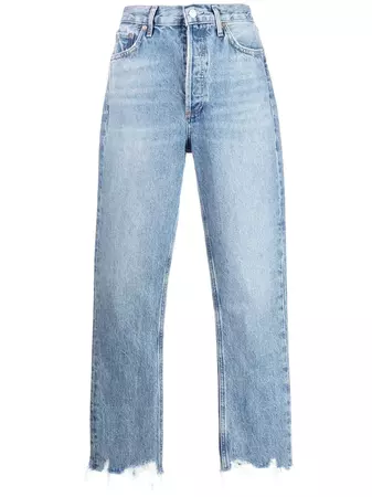 AGOLDE Riley Cropped Straight Jeans - Farfetch