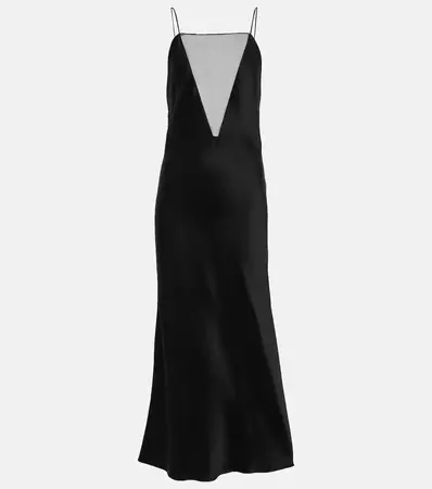 Satin Slip Dress in Black - Stella Mc Cartney | Mytheresa