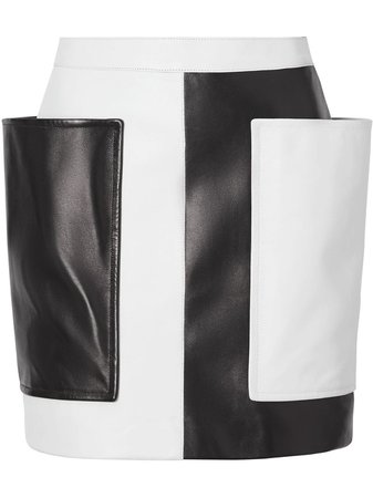 Burberry Pocket Detail Two-tone Lambskin Mini Skirt | Farfetch.com