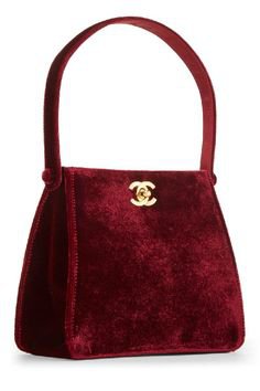 Chanel Burgundy Velvet Handbag Mini