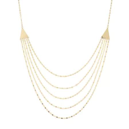 14k Gold Forzatina Chain Swag Necklace