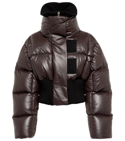 Givenchy - Cropped leather down jacket | Mytheresa