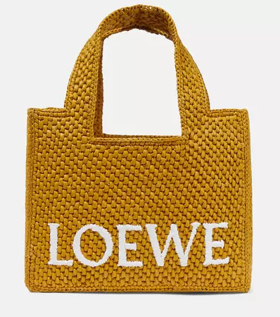 Logo Woven Tote Bag in Yellow - Loewe | Mytheresa