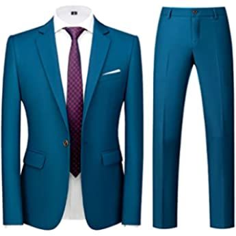 Amazon.com: Men's Suit Men Suits Slim Fit Navy Blue Tuxedo Suit Jacket for Men Prom Homecoming Suit trajes para Hombres de Vestir Size L : Clothing, Shoes & Jewelry